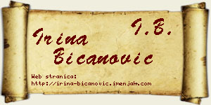 Irina Bicanović vizit kartica